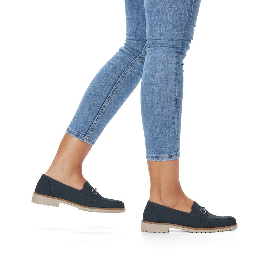 zapatos elásticos azules para mujer rieker 51860-14