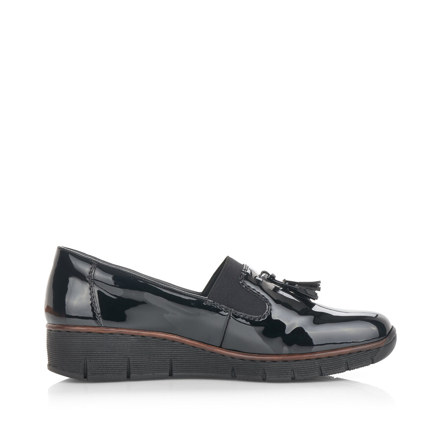 zapatos negros con elástico para mujer rieker 53751-00