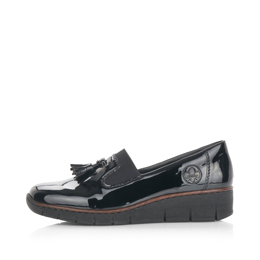 zapatos negros con elástico para mujer rieker 53751-00
