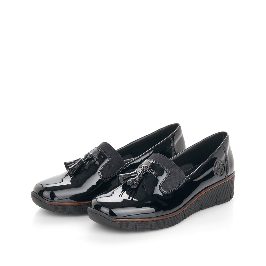 zapatos negros con elástico para mujer rieker 53751-00