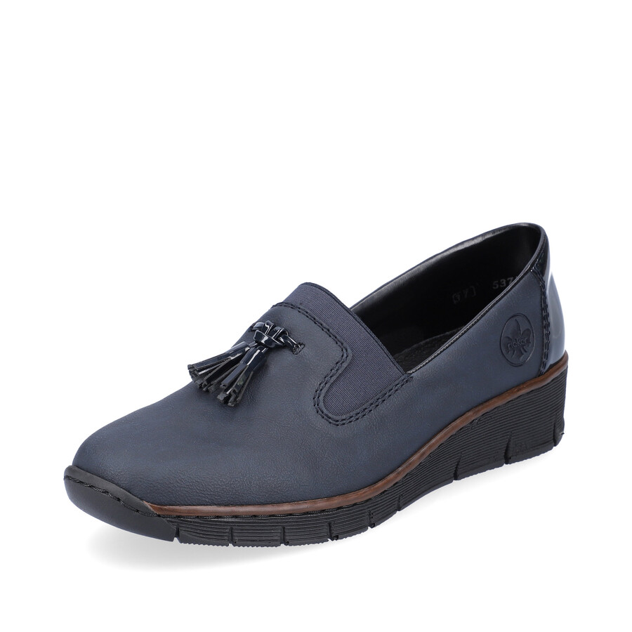 zapatos elásticos azules para mujer rieker 53751-14