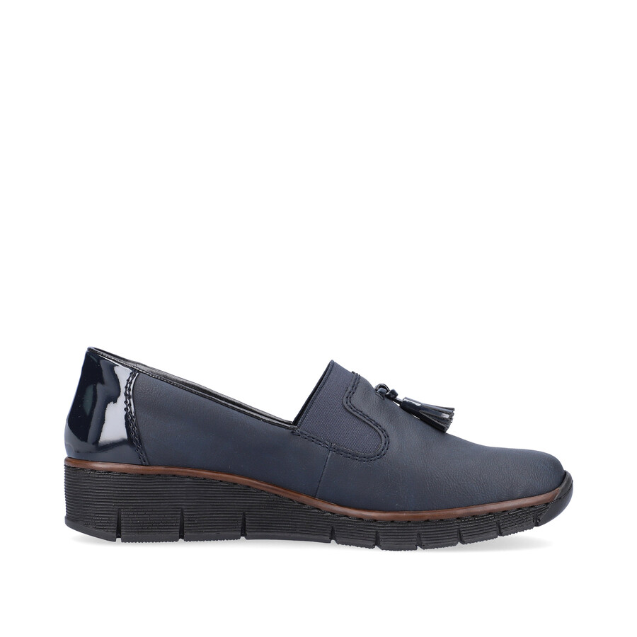 zapatos elásticos azules para mujer rieker 53751-14