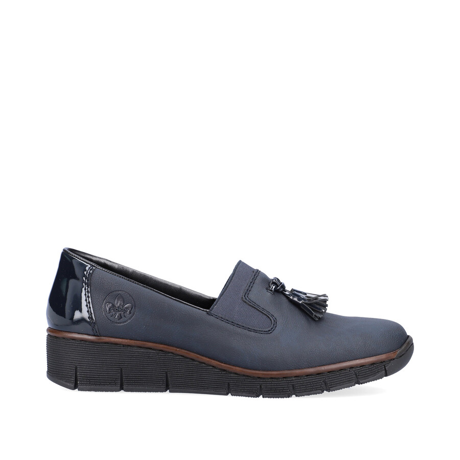 zapatos elásticos azules para mujer rieker 53751-14