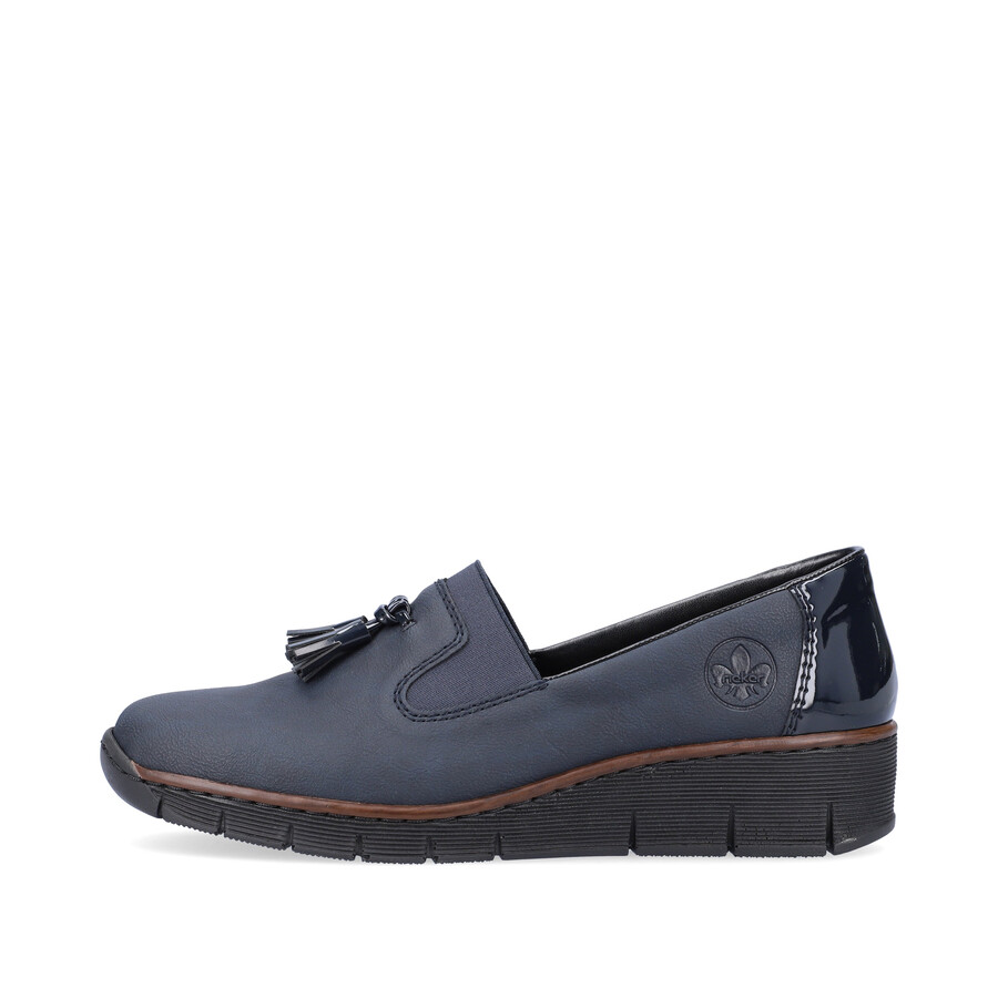 zapatos elásticos azules para mujer rieker 53751-14