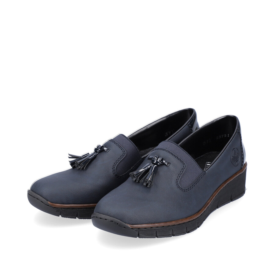 zapatos elásticos azules para mujer rieker 53751-14