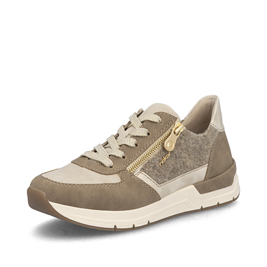 zapatos beige con cremallera para mujer rieker 58902-64