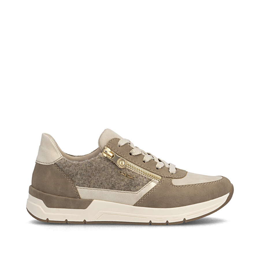 zapatos beige con cremallera para mujer rieker 58902-64