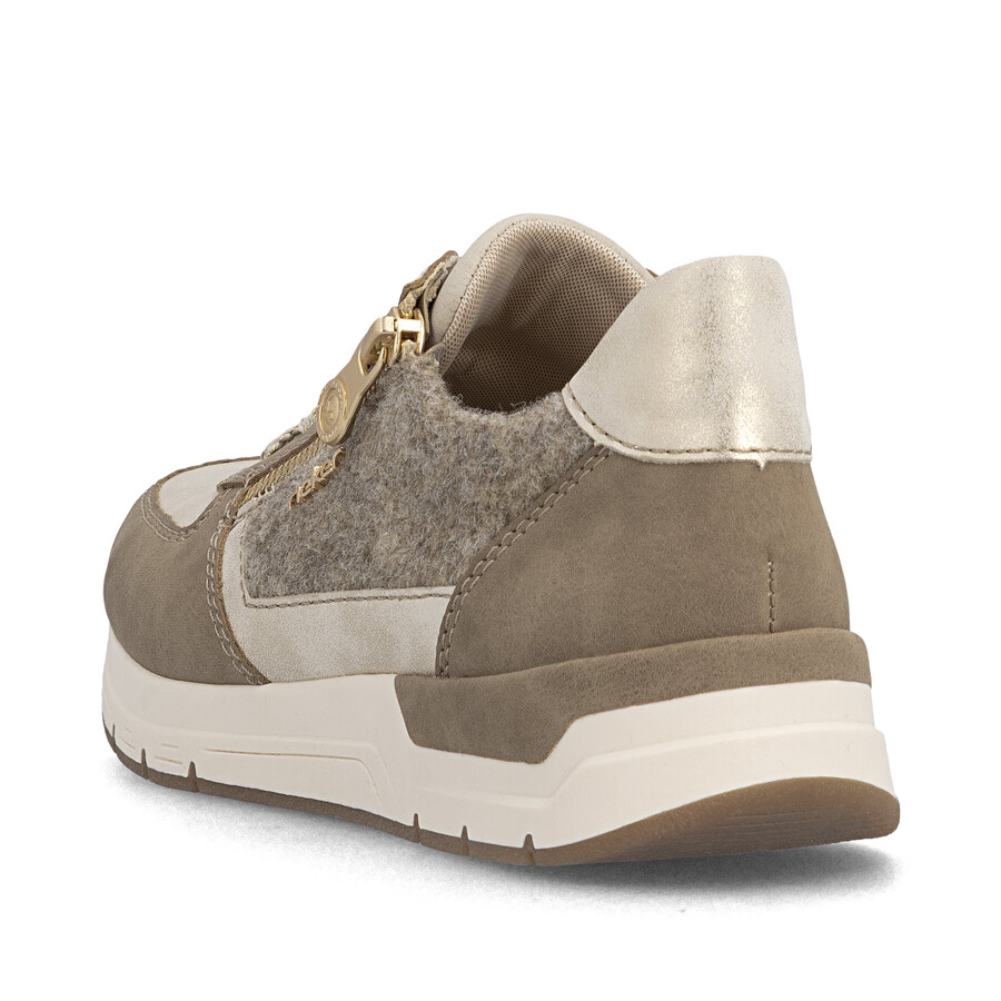 zapatos beige con cremallera para mujer rieker 58902-64