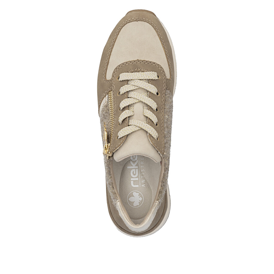 zapatos beige con cremallera para mujer rieker 58902-64