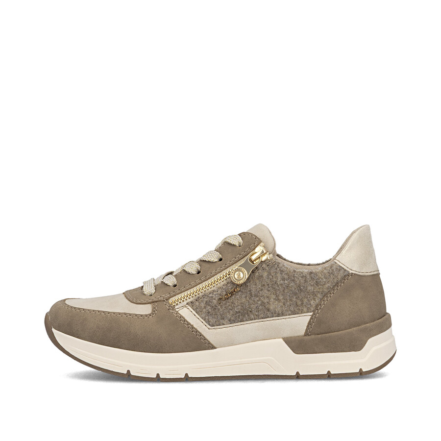 zapatos beige con cremallera para mujer rieker 58902-64