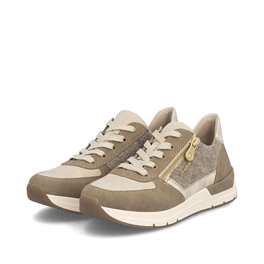 zapatos beige con cremallera para mujer rieker 58902-64