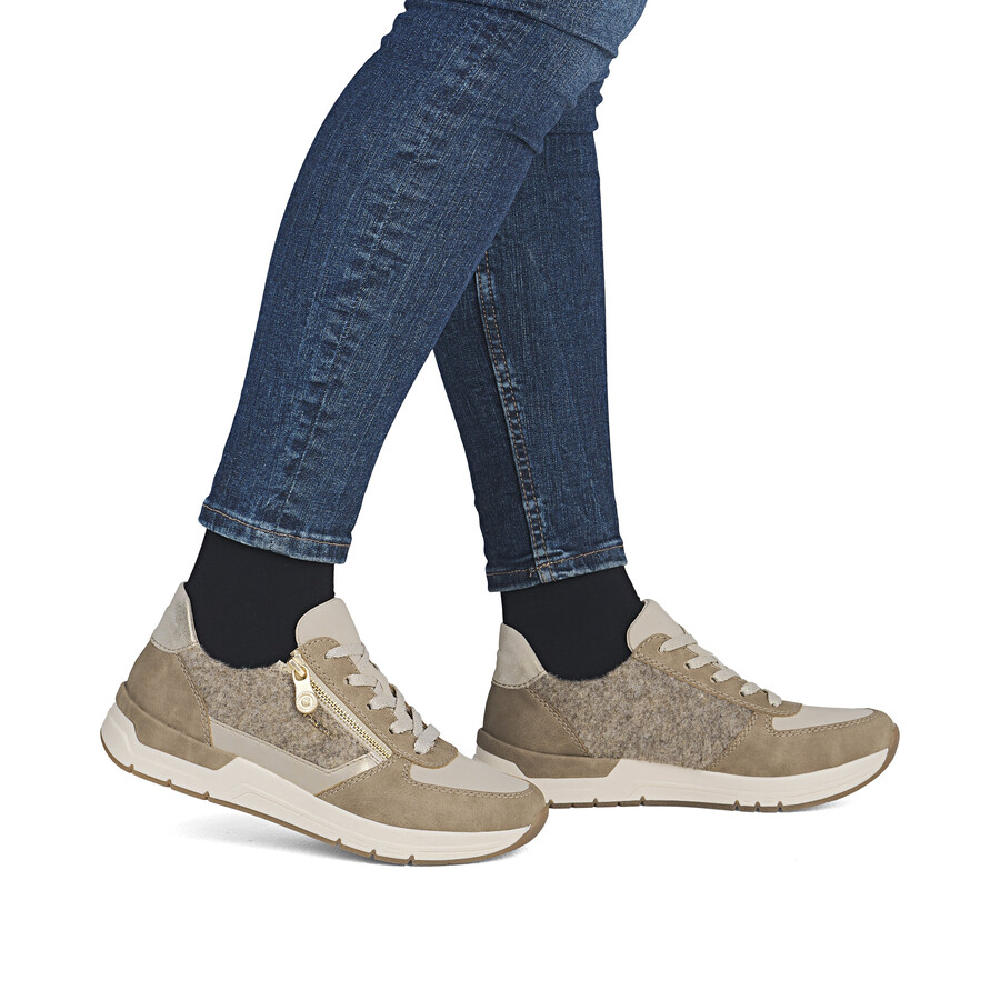 zapatos beige con cremallera para mujer rieker 58902-64