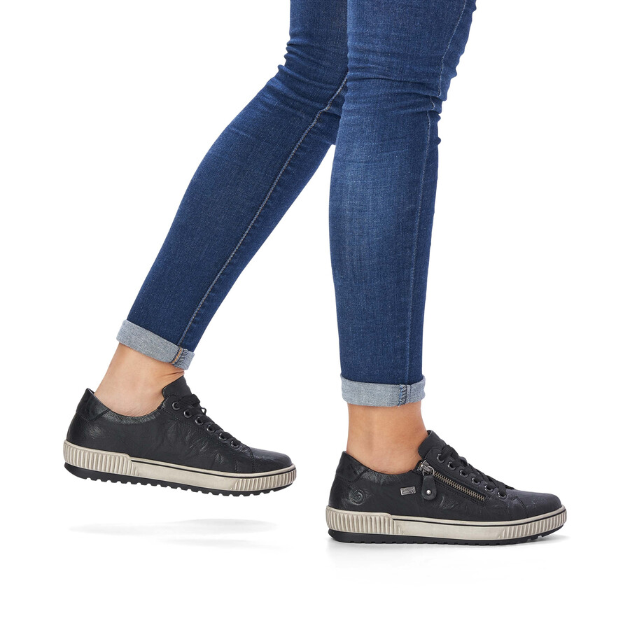 zapatos negros con cremallera para mujer remonte d0700-00