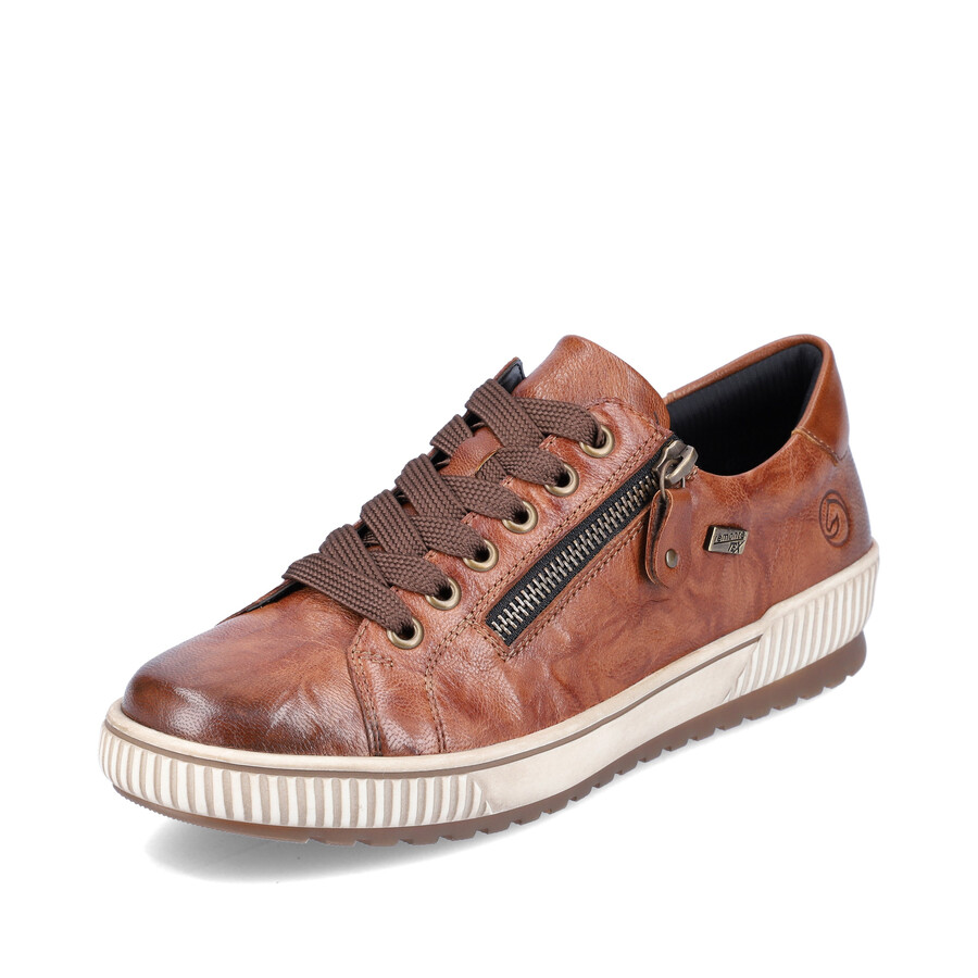 zapatos marrones con cremallera para mujer remonte d0700-22