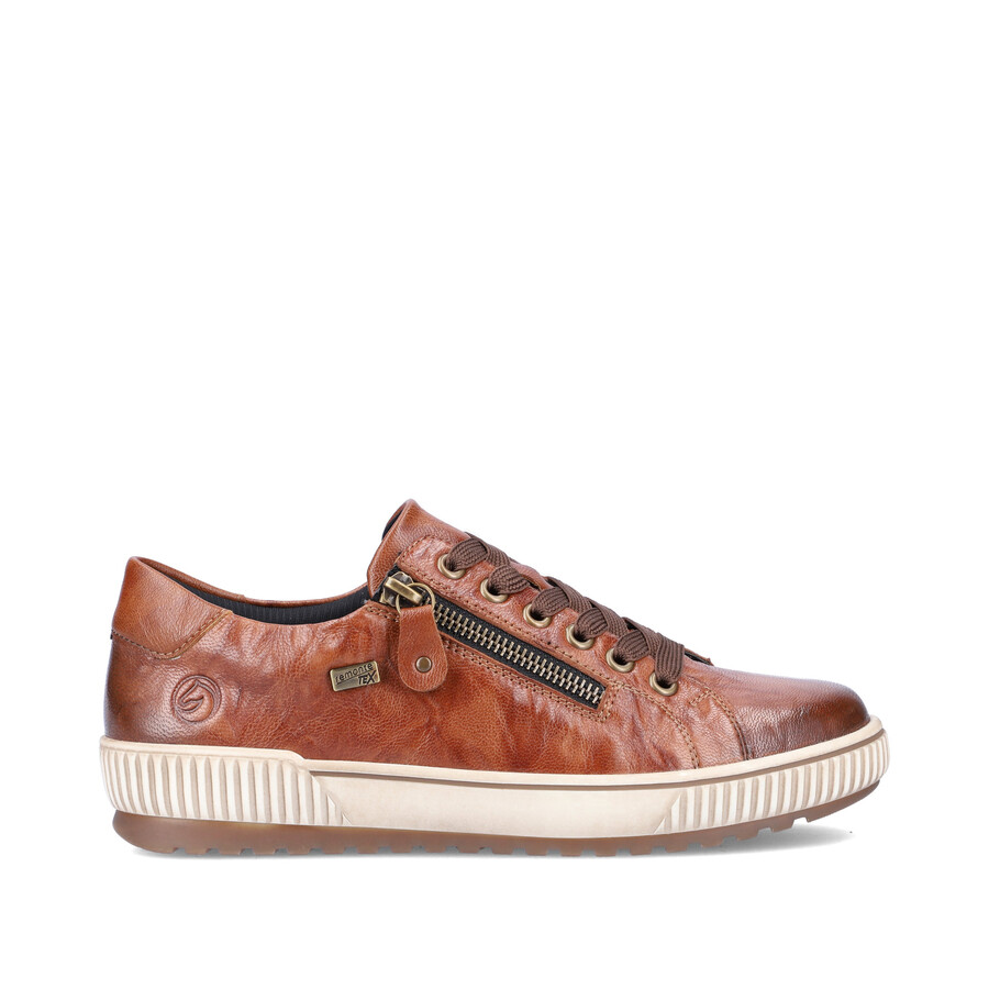 zapatos marrones con cremallera para mujer remonte d0700-22