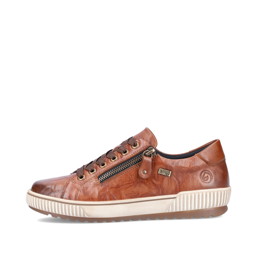 zapatos marrones con cremallera para mujer remonte d0700-22