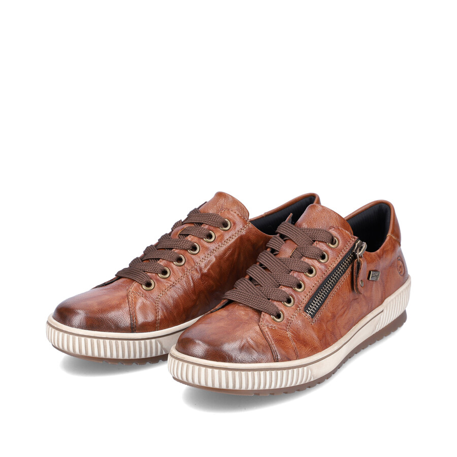 zapatos marrones con cremallera para mujer remonte d0700-22