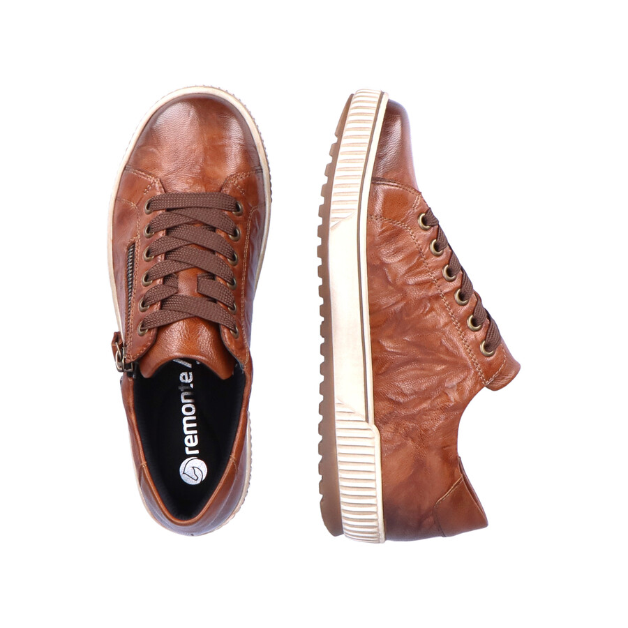 zapatos marrones con cremallera para mujer remonte d0700-22