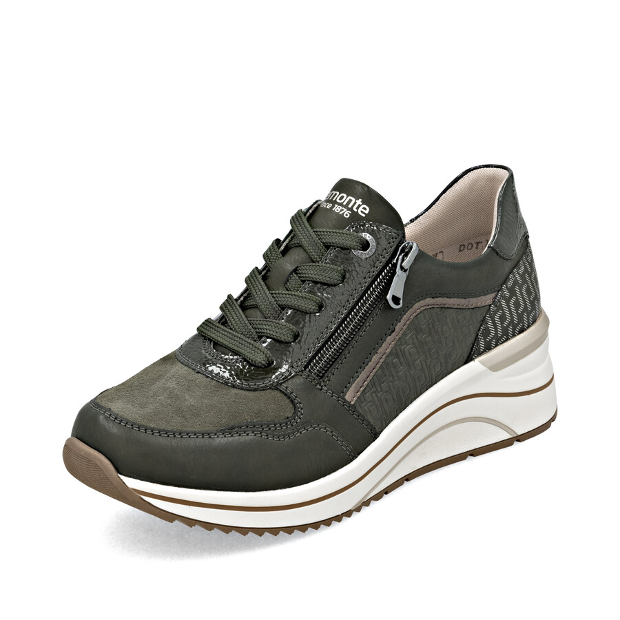 zapatos verdes con cremallera para mujer remonte d0t16-54