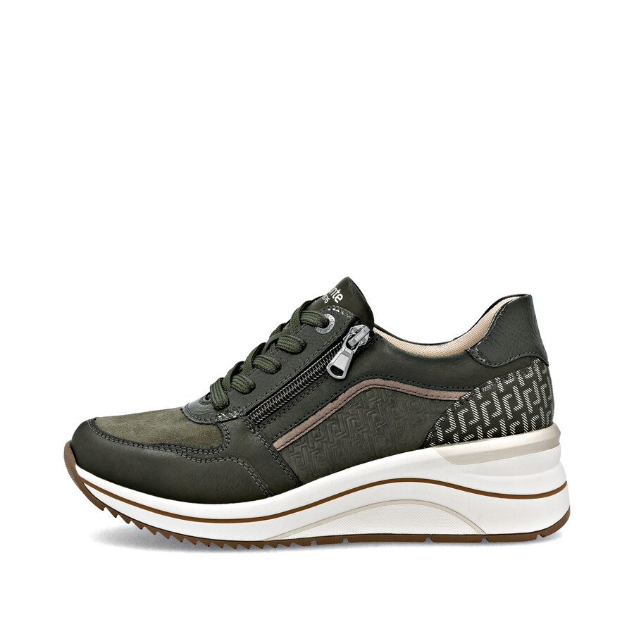 zapatos verdes con cremallera para mujer remonte d0t16-54