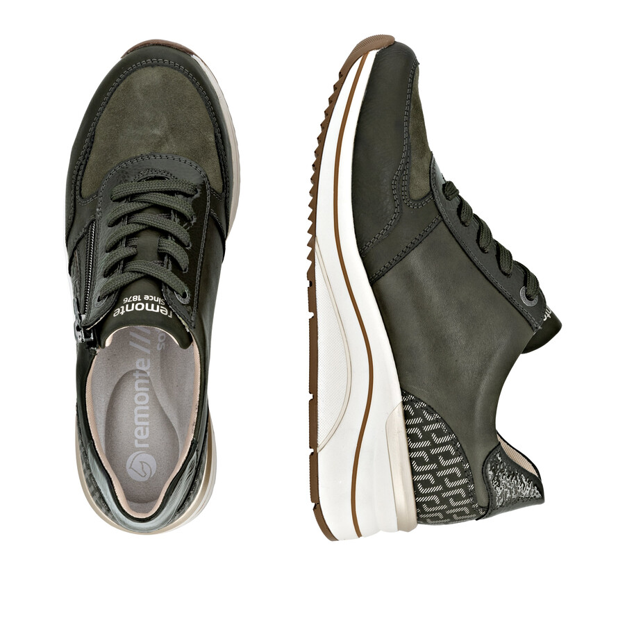 zapatos verdes con cremallera para mujer remonte d0t16-54
