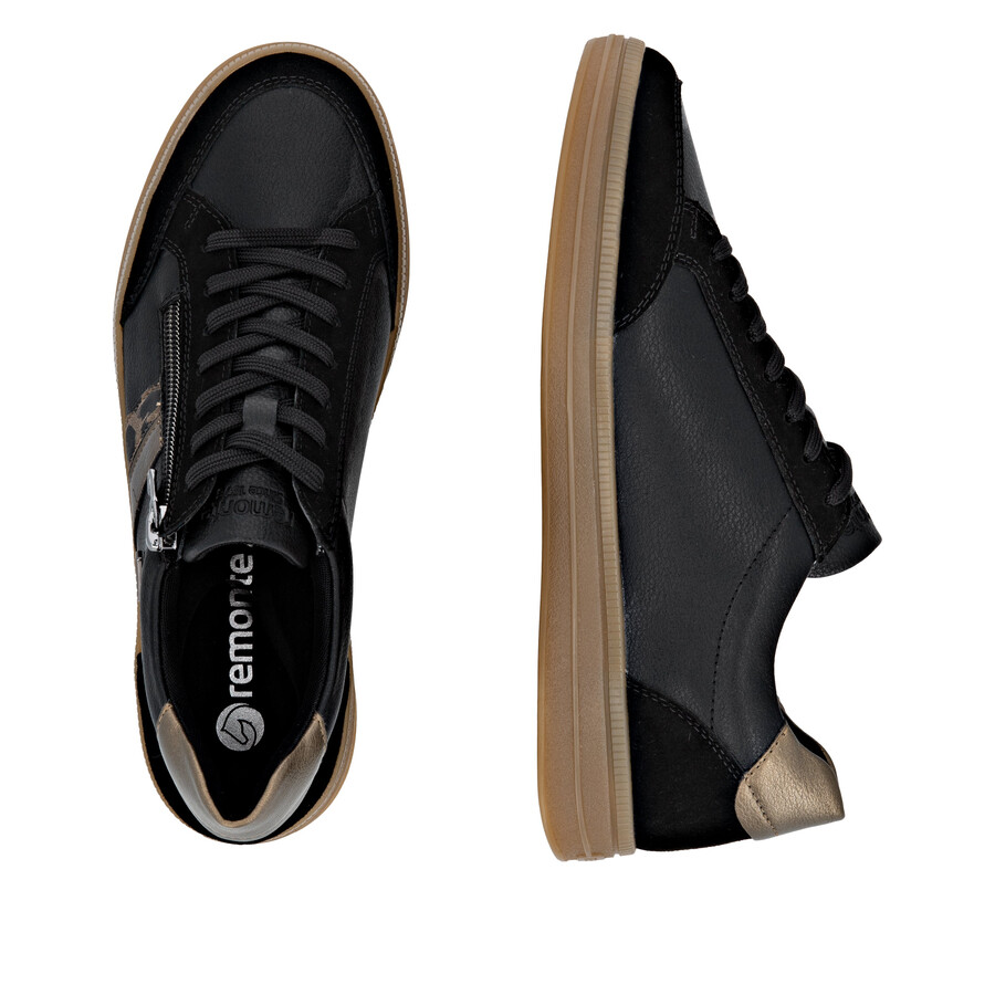 zapatos negros con cremallera para mujer remonte d2c04-03