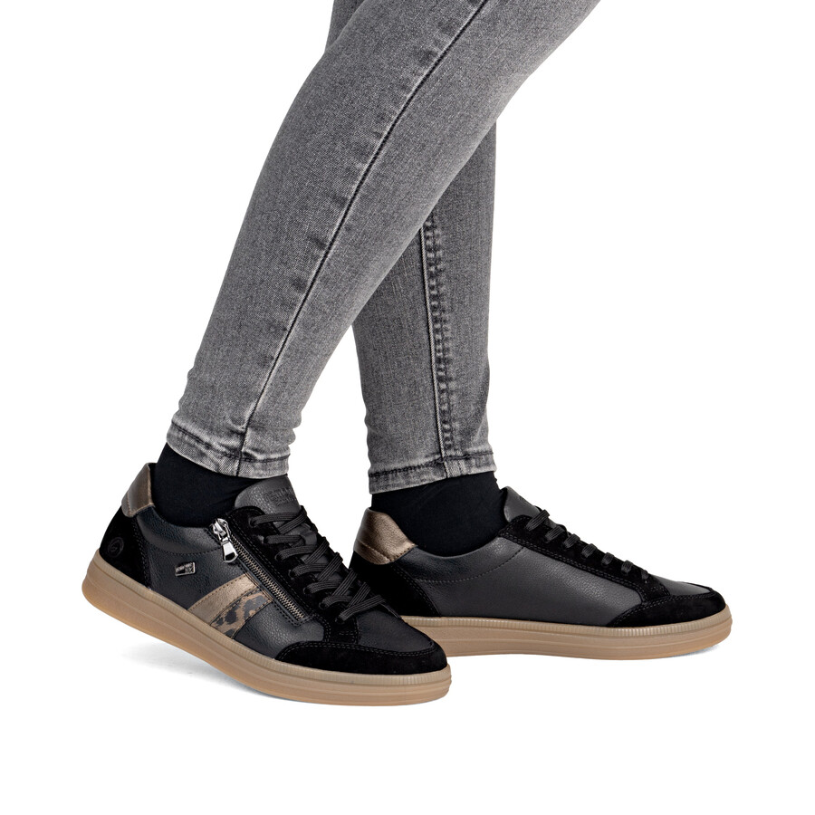zapatos negros con cremallera para mujer remonte d2c04-03