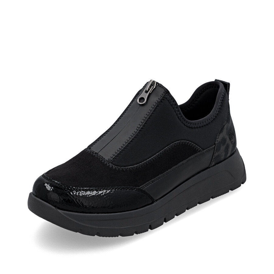 zapatos negros con cremallera para mujer remonte d2v01-04