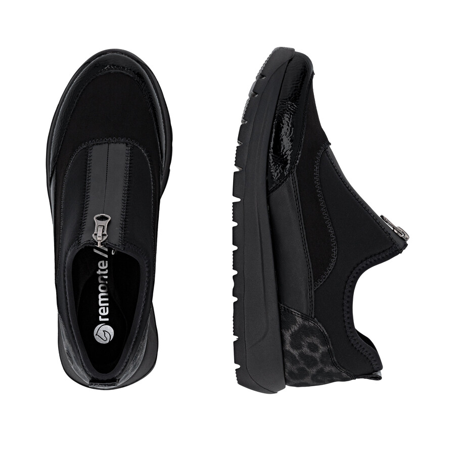 zapatos negros con cremallera para mujer remonte d2v01-04