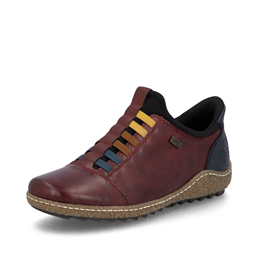 zapatos rojos con elástico para mujer rieker l7562-35