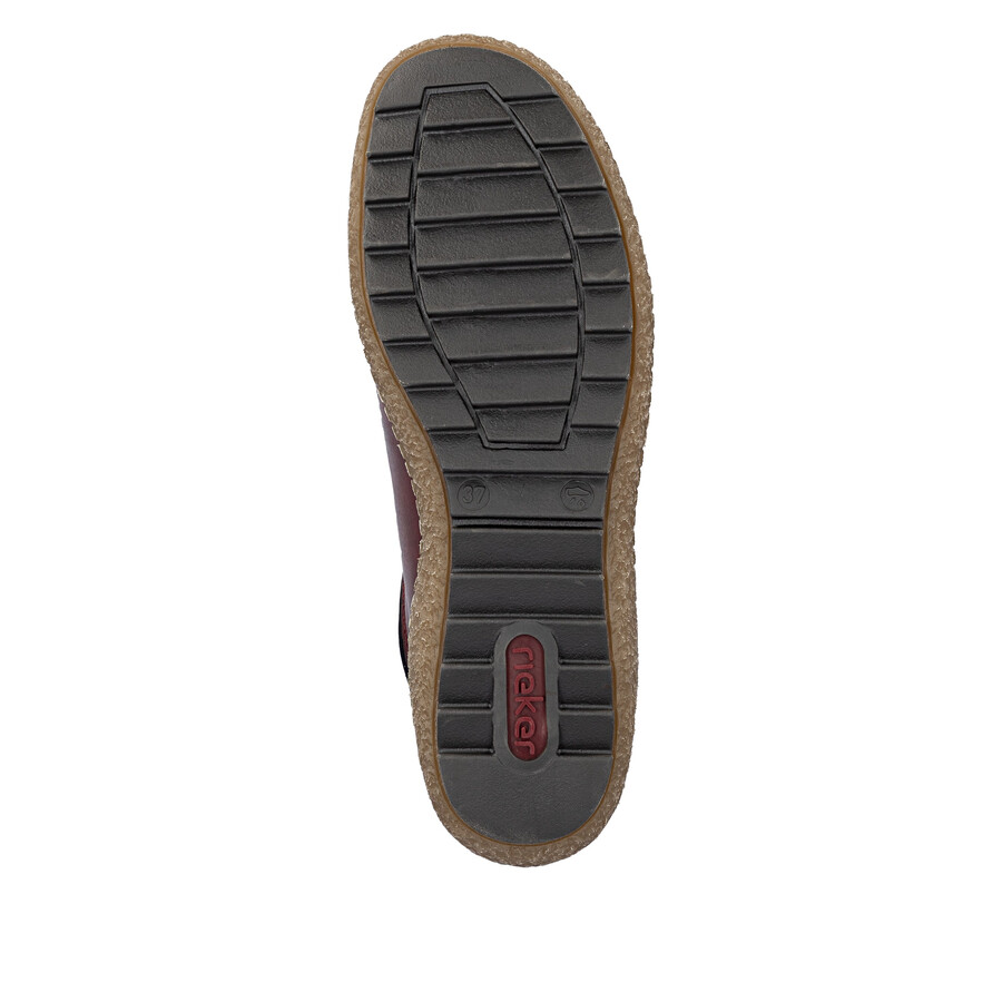 zapatos rojos con elástico para mujer rieker l7562-35