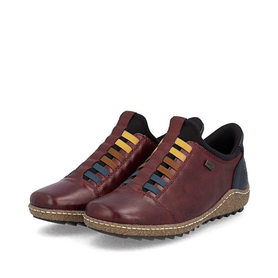 zapatos rojos con elástico para mujer rieker l7562-35