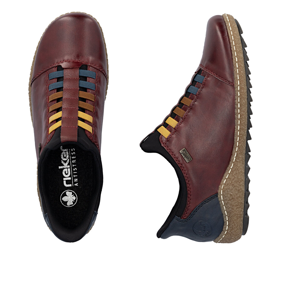 zapatos rojos con elástico para mujer rieker l7562-35