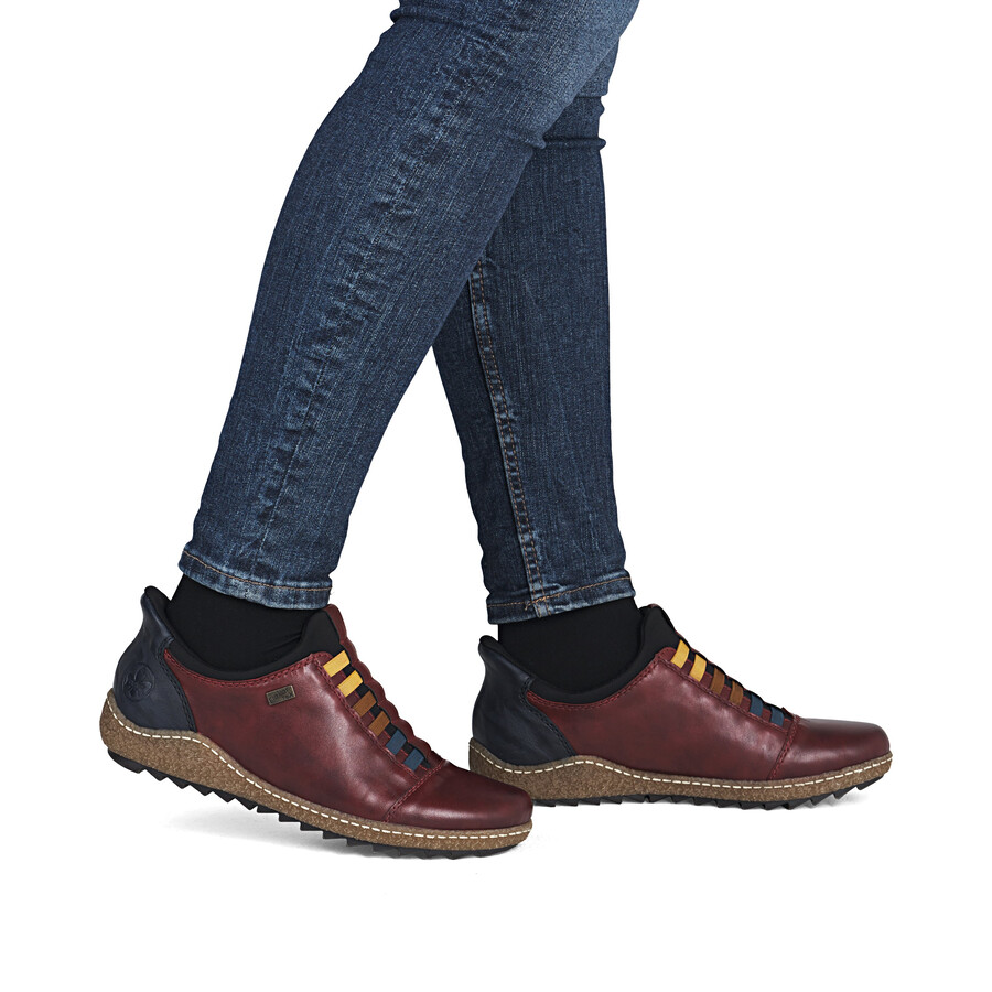 zapatos rojos con elástico para mujer rieker l7562-35