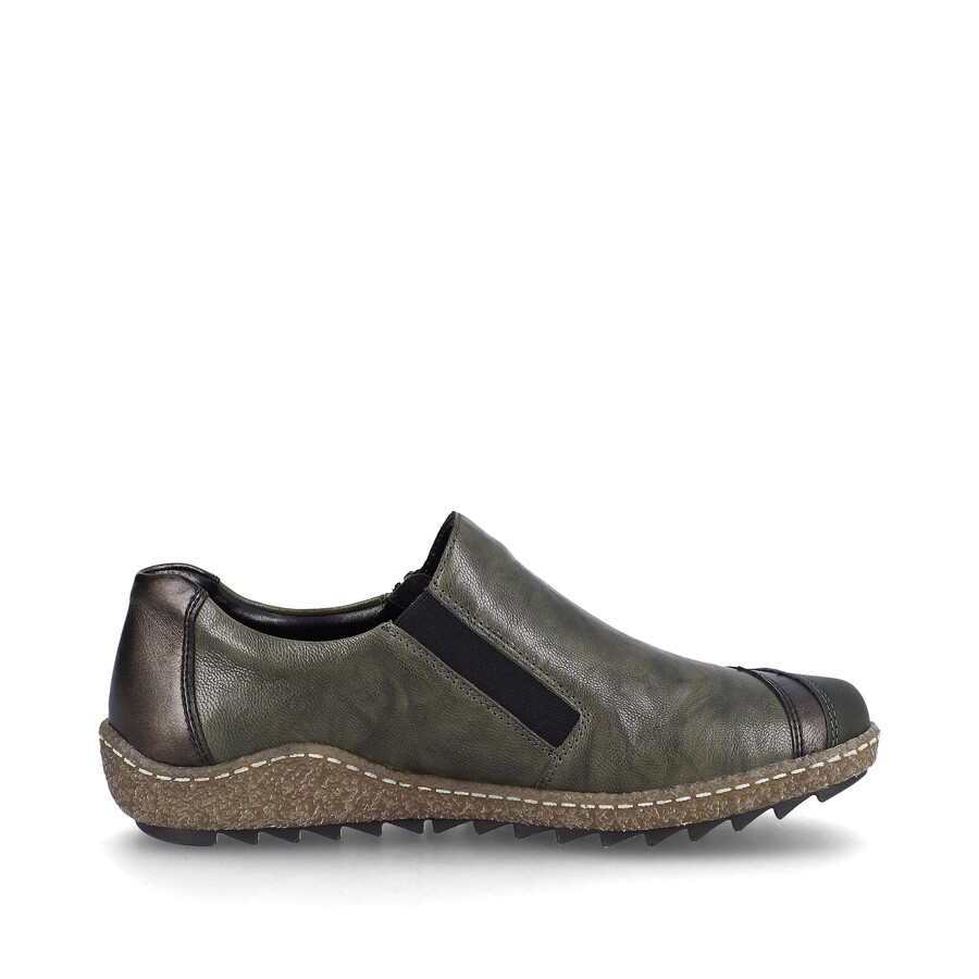 zapatos verdes con cremallera para mujer rieker l7571-54