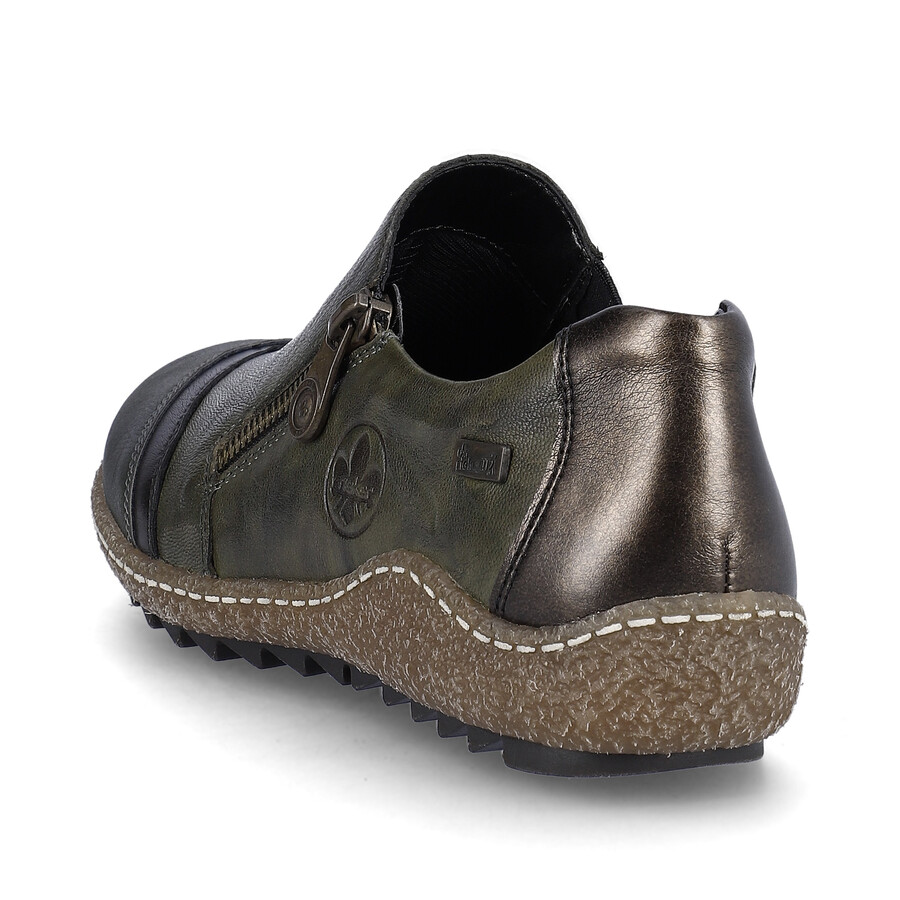zapatos verdes con cremallera para mujer rieker l7571-54