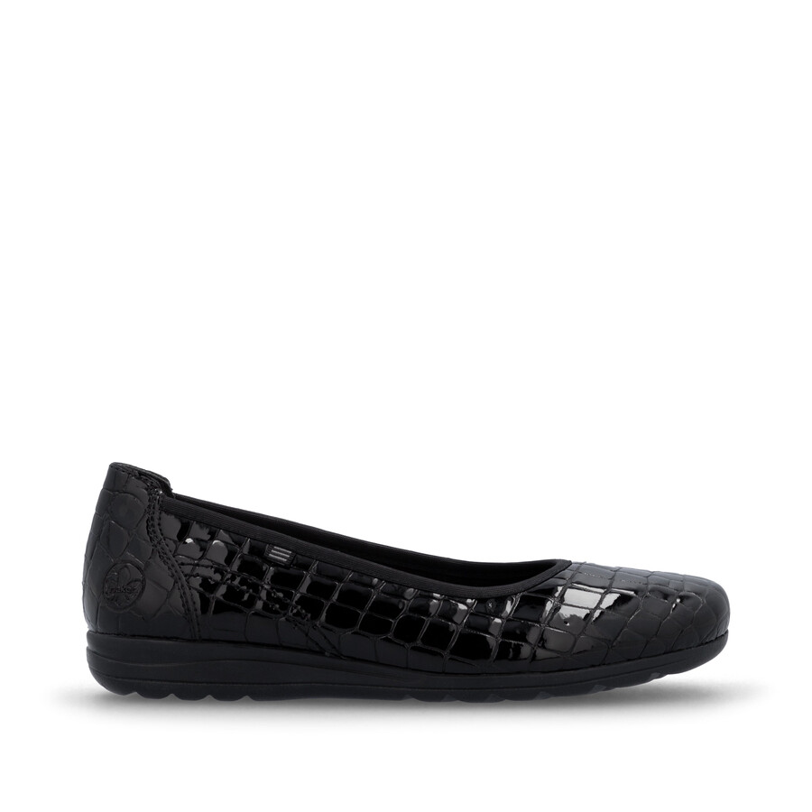 zapatos negros sin cordones para mujer rieker l9350-01