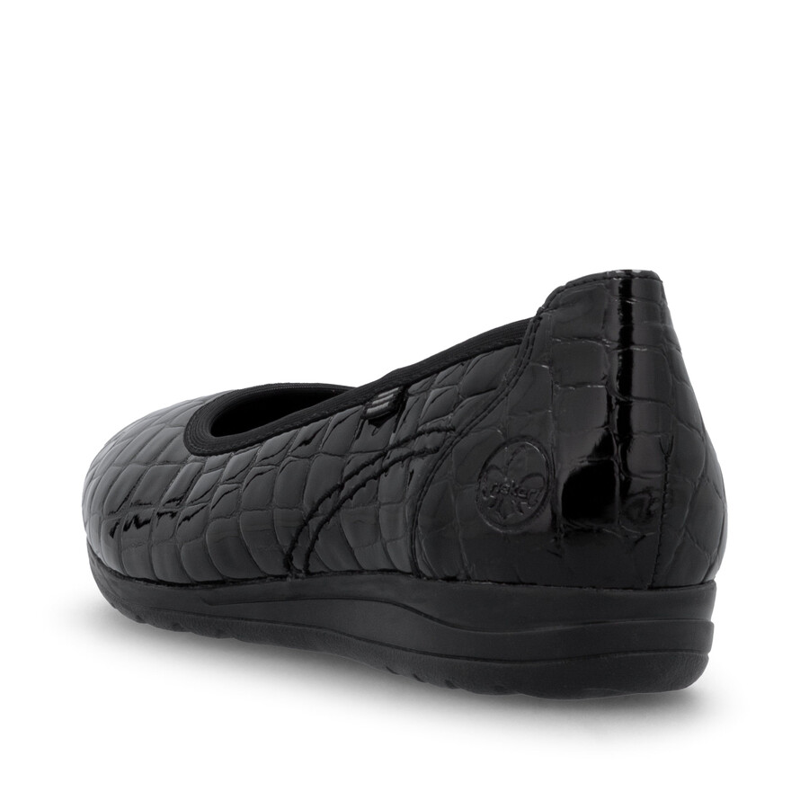 zapatos negros sin cordones para mujer rieker l9350-01