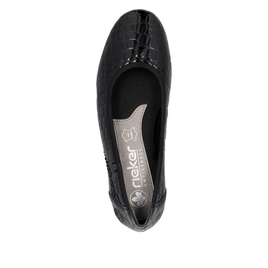 zapatos negros sin cordones para mujer rieker l9350-01