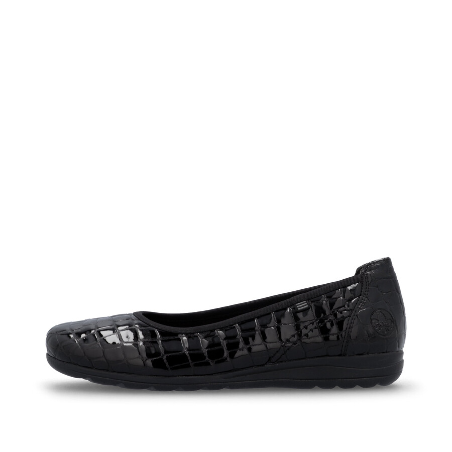 zapatos negros sin cordones para mujer rieker l9350-01