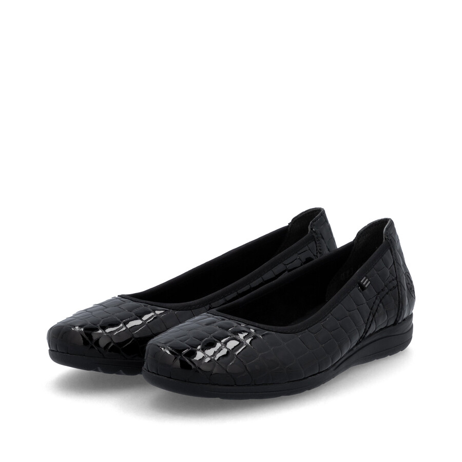 zapatos negros sin cordones para mujer rieker l9350-01