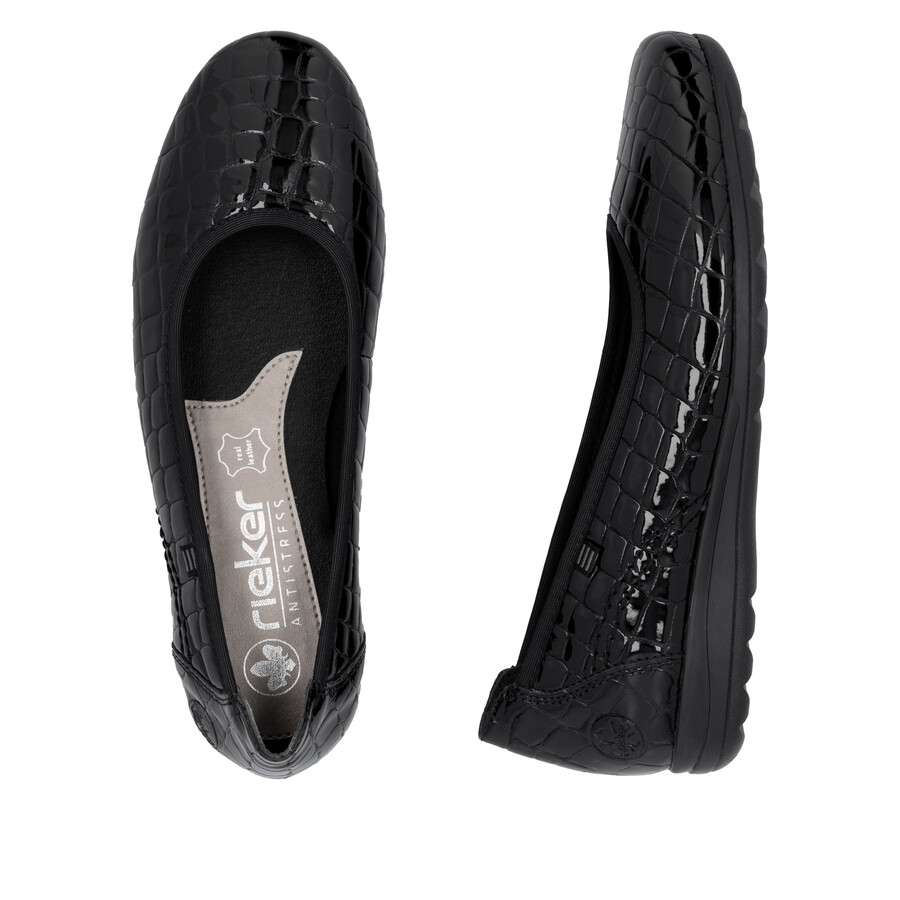 zapatos negros sin cordones para mujer rieker l9350-01
