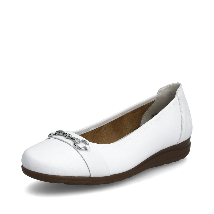 zapatos blancos sin cordones para mujer rieker l9360-80