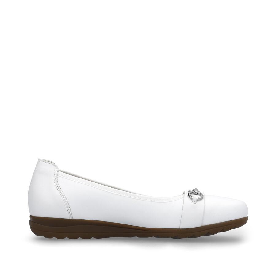 zapatos blancos sin cordones para mujer rieker l9360-80