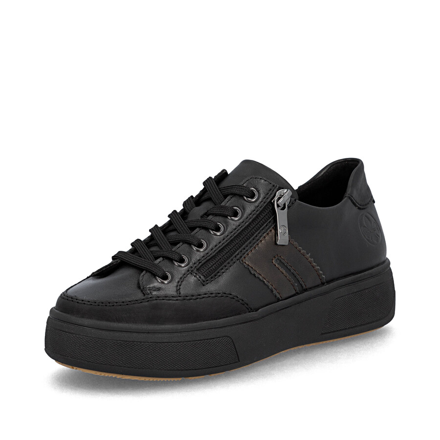 zapatos negros con cremallera para mujer rieker m7711-00
