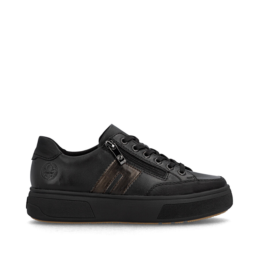 zapatos negros con cremallera para mujer rieker m7711-00