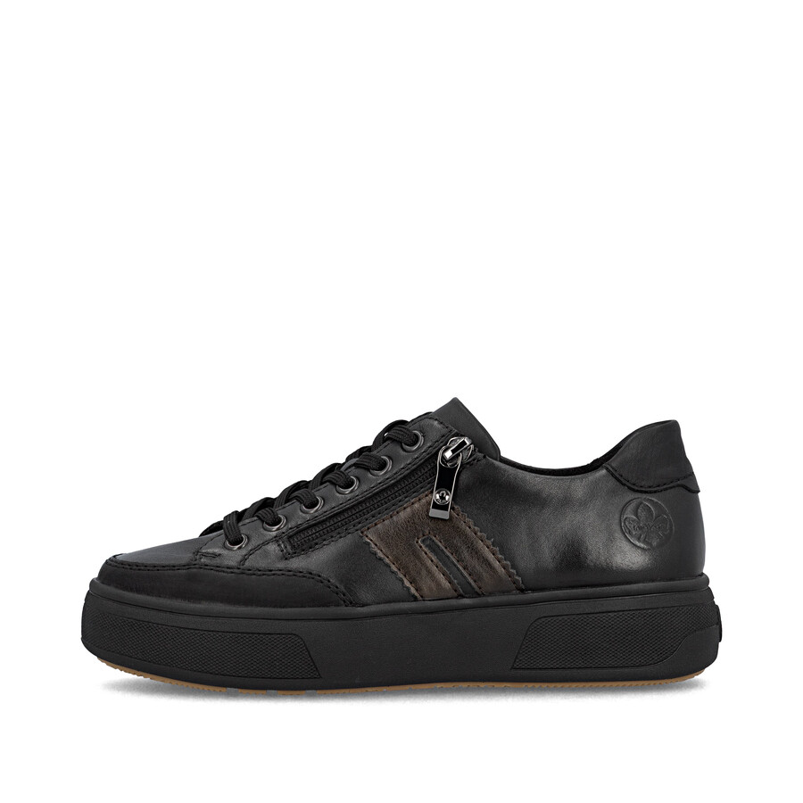 zapatos negros con cremallera para mujer rieker m7711-00