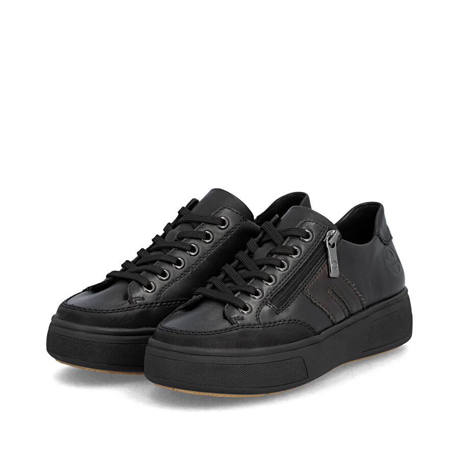 zapatos negros con cremallera para mujer rieker m7711-00