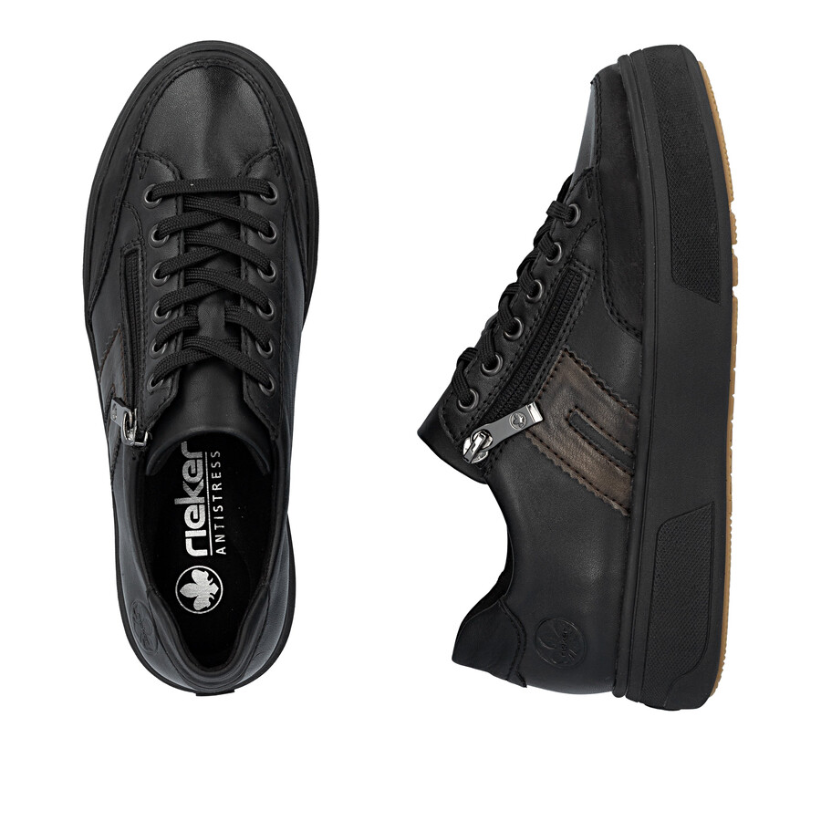 zapatos negros con cremallera para mujer rieker m7711-00