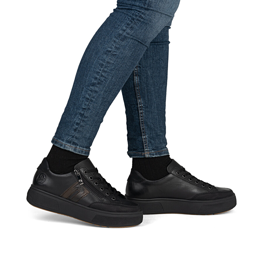zapatos negros con cremallera para mujer rieker m7711-00